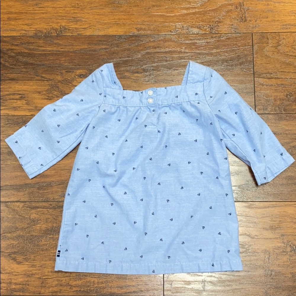 Nautica blue boat neck top navy sailboats 6X EUC - Picture 3 of 3